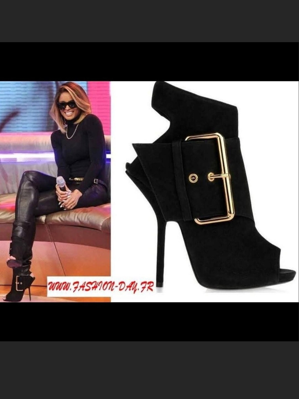 Giuseppe Zanotti Open-Toe suede leather gold oversized Buckle Ankle Boots